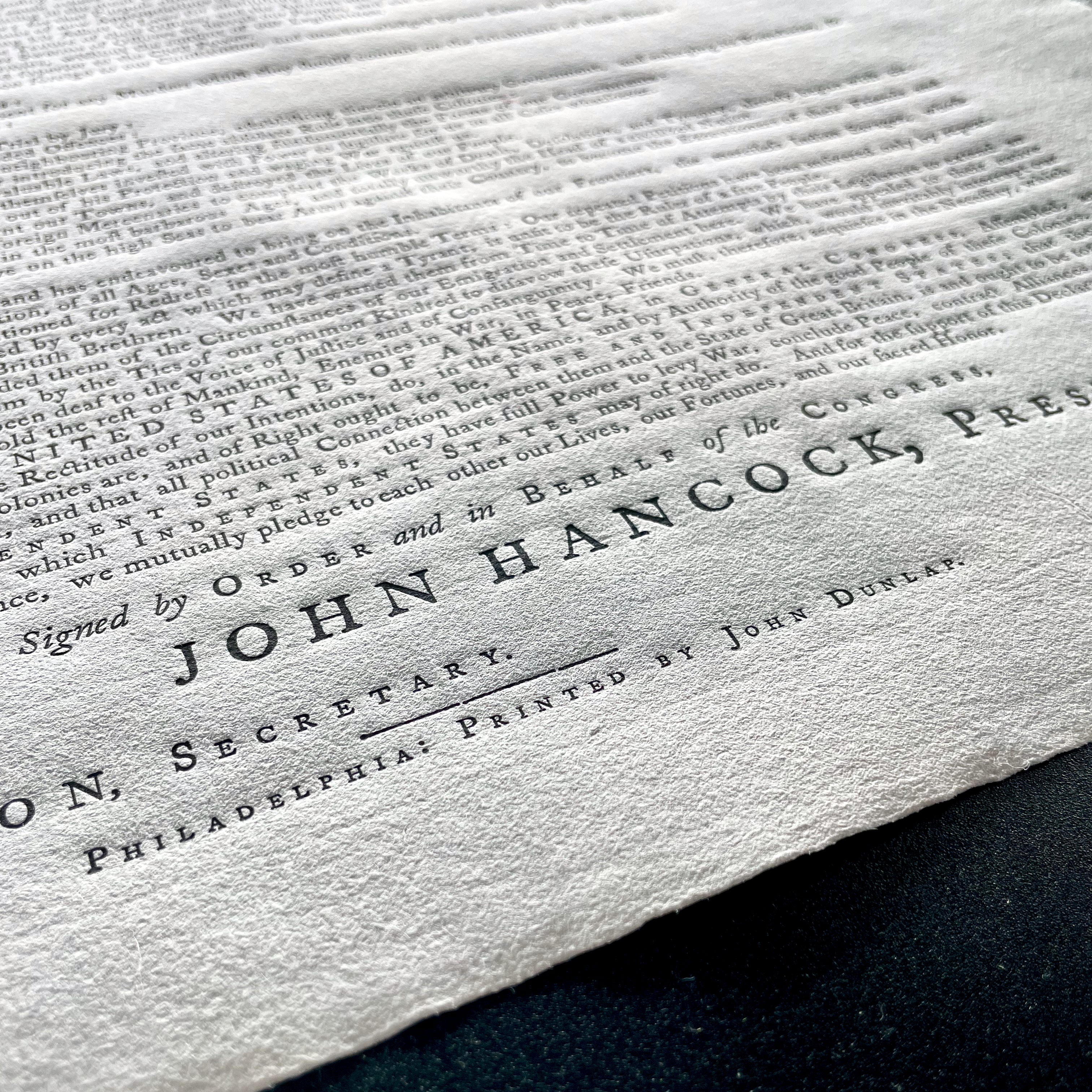 The Declaration of Independence, Dunlap Broadside